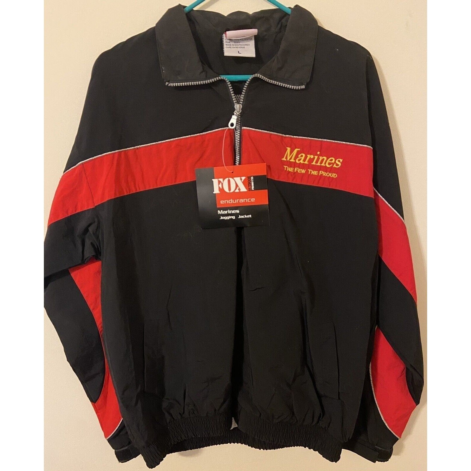 Fox Track Jacket Mens Size M Black Red Full Zip Long Sleeve Marines Insulated — image 2 of 5